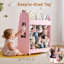 Organisateur de rangement pour jouets 31,5 po, bibliothèque pour enfants à 3 niveaux avec rangement pour animaux en peluche, planche à dessin magnétique, 26 lettres aimantées et roues pivotantes pour salle de jeux et chambre d'enfant, rose-1175264923
