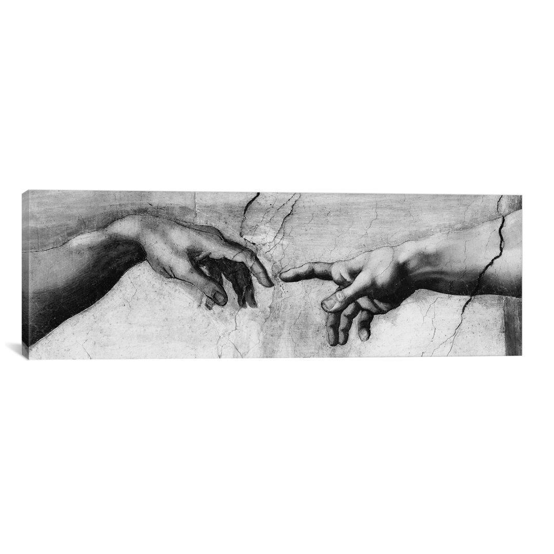 The Creation of Adam V by Michelangelo - Panoramic Gallery-Wrapped Canvas Giclee Print Vault W Artwork 