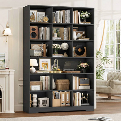 76.1''H 6-Tier Standard Bookcase, Cube Bookcase
