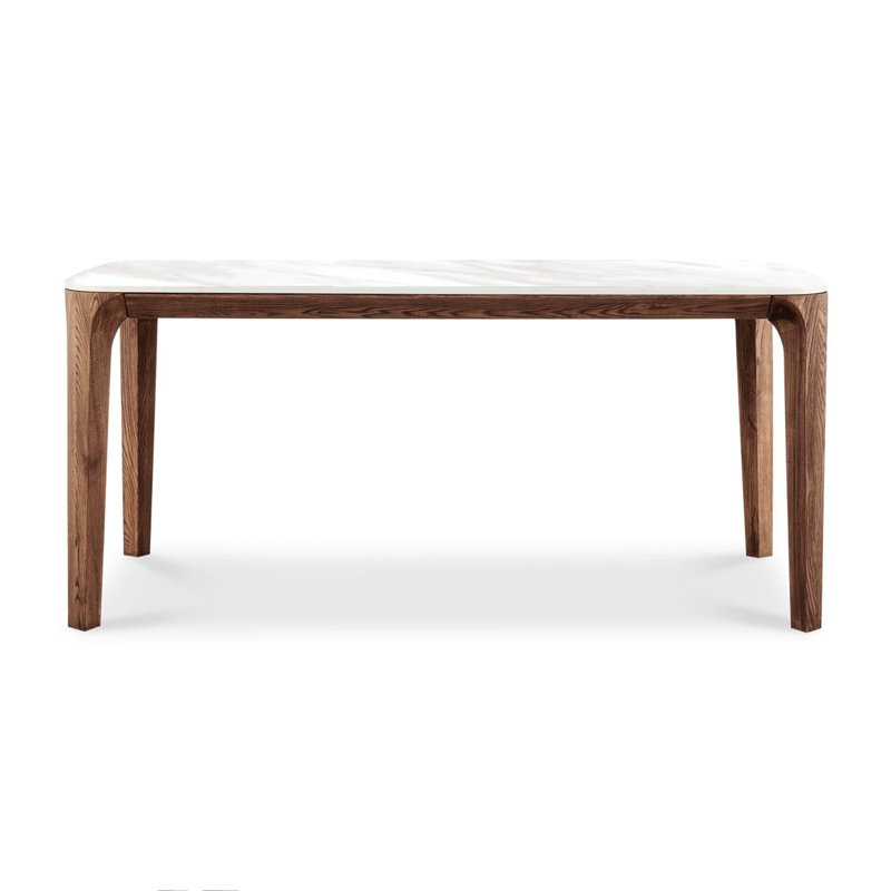 Modern Rectangular Walnut & Ceramic Dining Table / 6.6Ft