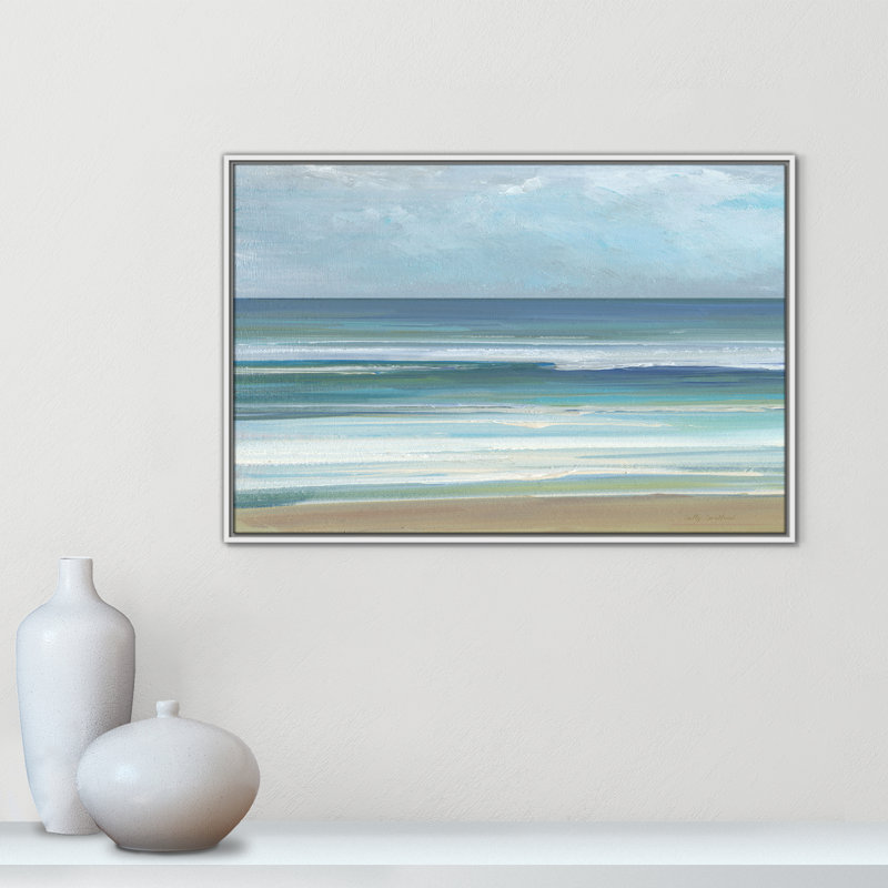 «Gentle Waves I» par Sally Swatland, H 25,5 po x l 37,5 po, Blanc