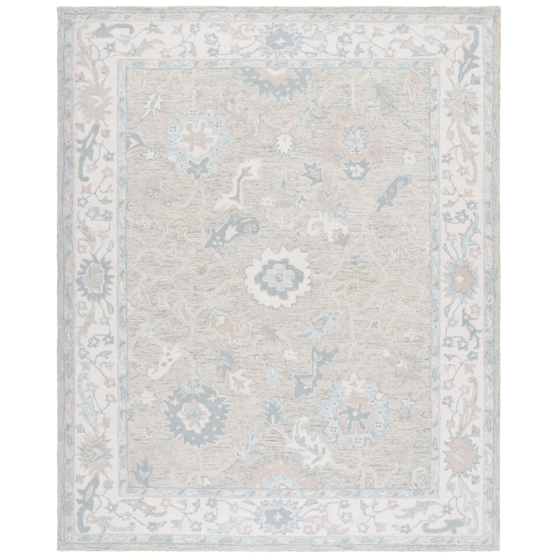Ebony Hand Tufted Wool Pile Oriental Rug, Rectangle 9' x 12'
