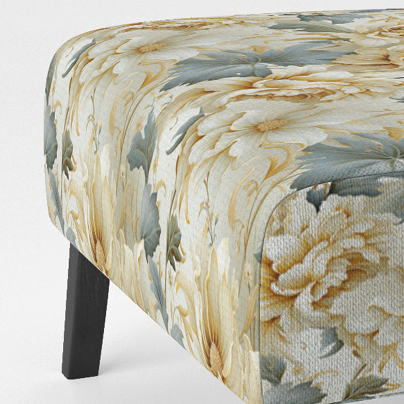 Rustic Victorian Brocade Victorian Pattern - Upholstered Floral Accent Chair Cottage Side Chair