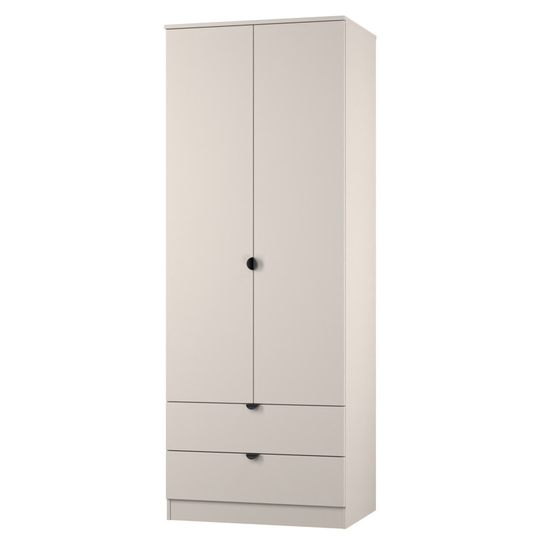 Sunehri Tall 2 Door 2 Drawer Robe, Grey