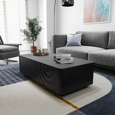 Mid Century Modern 47.2'' Rectangle Coffee Table With Storage Drawers