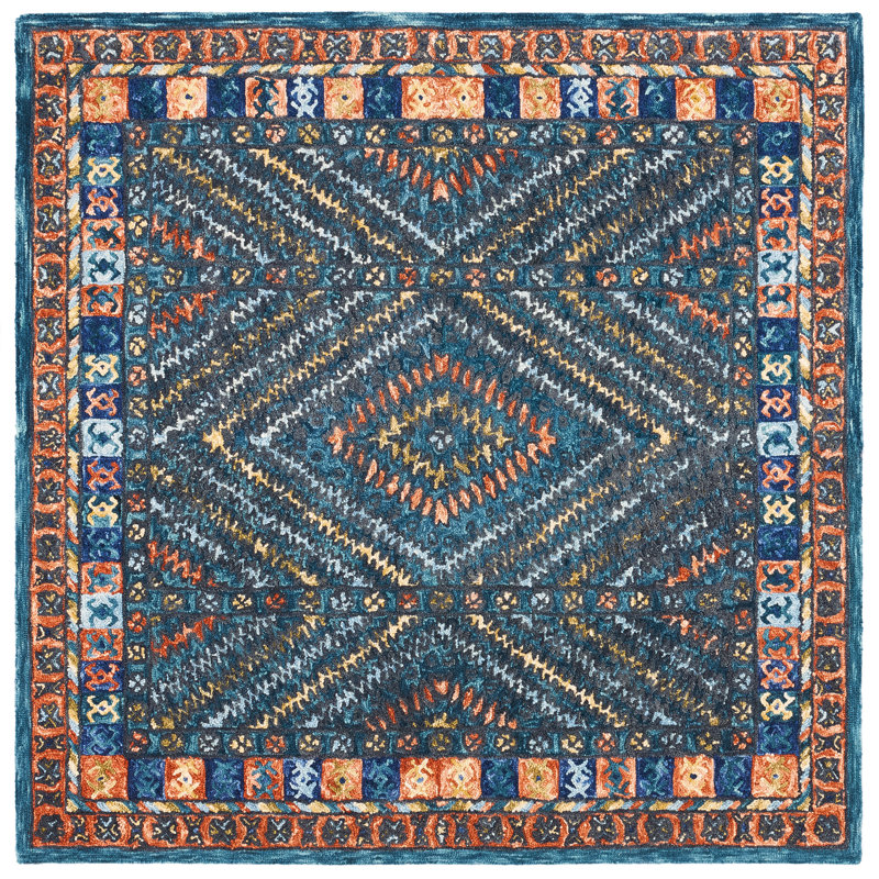 Tapis en laine touffeté à la main Illari, Carré 3 pi