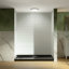 Panneaux muraux de douche WOODBRIDGE en surface solide, 3 pièces, à coller, dimensions : 152,4 cm (L) x 91,4 cm (P) x 190,5 cm (H). Ajustables, installation rapide, épaisseur : 3,5 mm, blanc mat, joint gris foncé, motif de carreaux texturés, WWH-603675-S-M-135966732