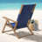 Beach Chair - Outdoor Weather-Resistant Wood Folding Chair with Backpack Straps - 4-Position Reclining Seat - Beach Essentials by Lavish Home (Blue)-1103459775