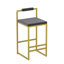 Ensemble de 2 tabourets de bar avec dossier et repose-pieds, chaises de salle à manger rembourrées en velours pour îlot de cuisine (doré et gris)-1936045435-1936045438