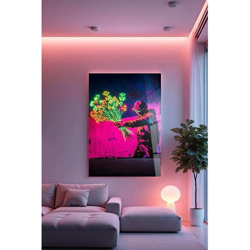 Peinture décorative en verre trempé, H 27,6 po x l 19,7 po