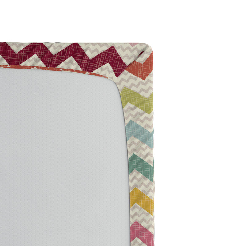 Microfiber Fitted Sheet, Full/Double Fitted Sheet, Green Chervon