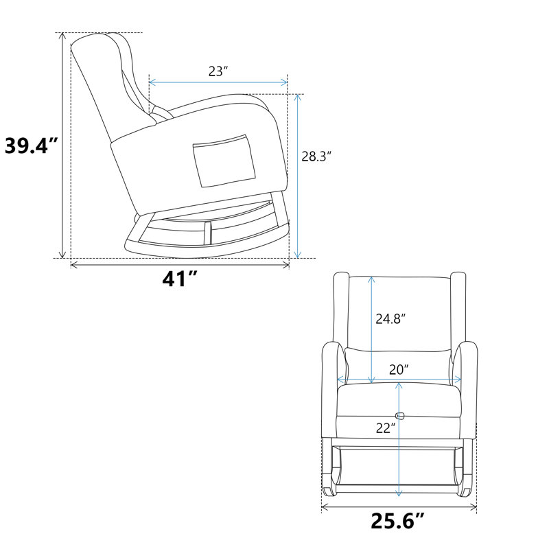Chaise berçante Jakela, Moutarde, Naturel