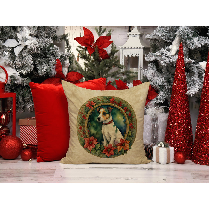 Coussin décoratif intérieur / extérieur en polyester Christmas, 14 po x 14 po, Carré