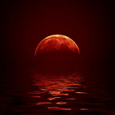 Lune rouge - photographie sur toile tendue