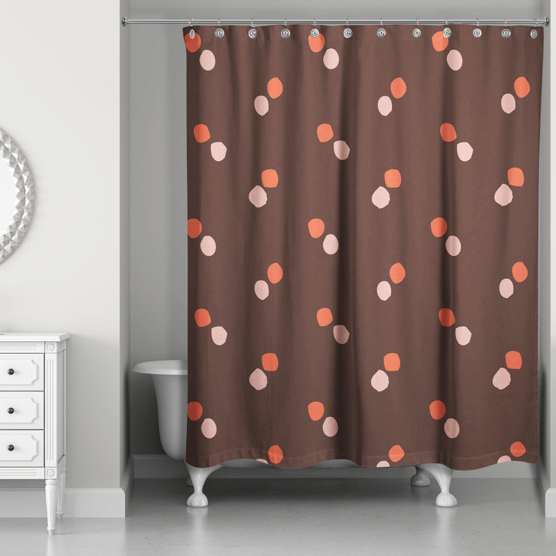 Rideau de douche simple points Sandlin, Brun