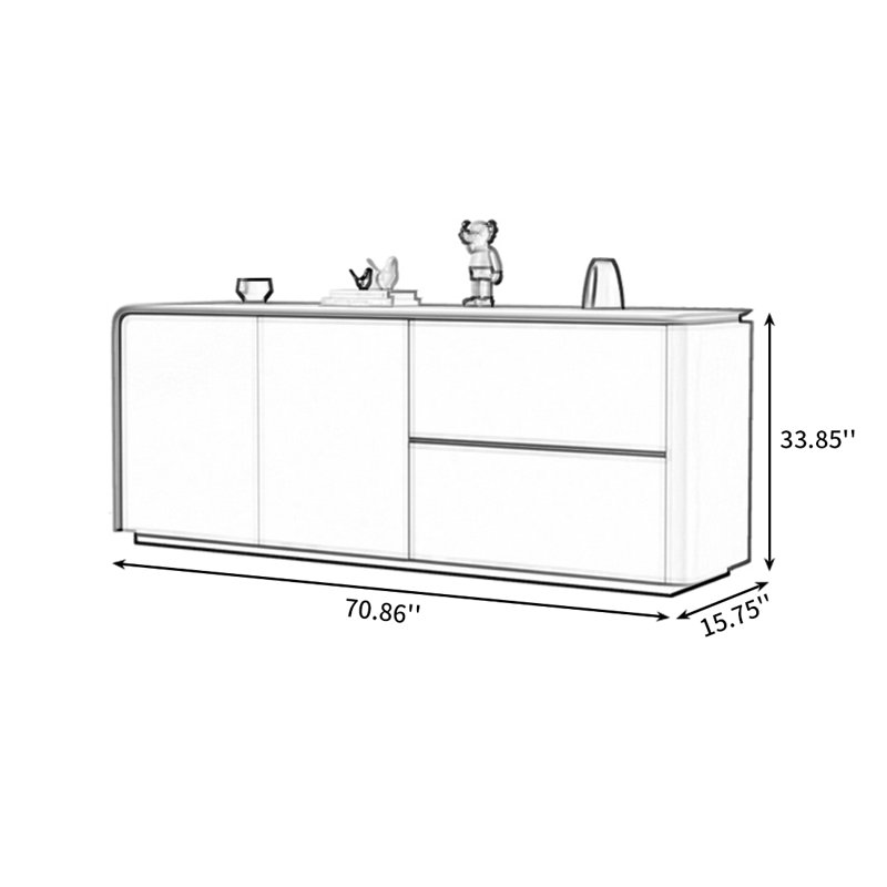 Large Capacity Sideboard. 70.86'' Sideboard, Black