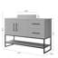 Meuble-lavabo moderne 47,2 po avec lavabo vasque en céramique, armoire autoportante dorée