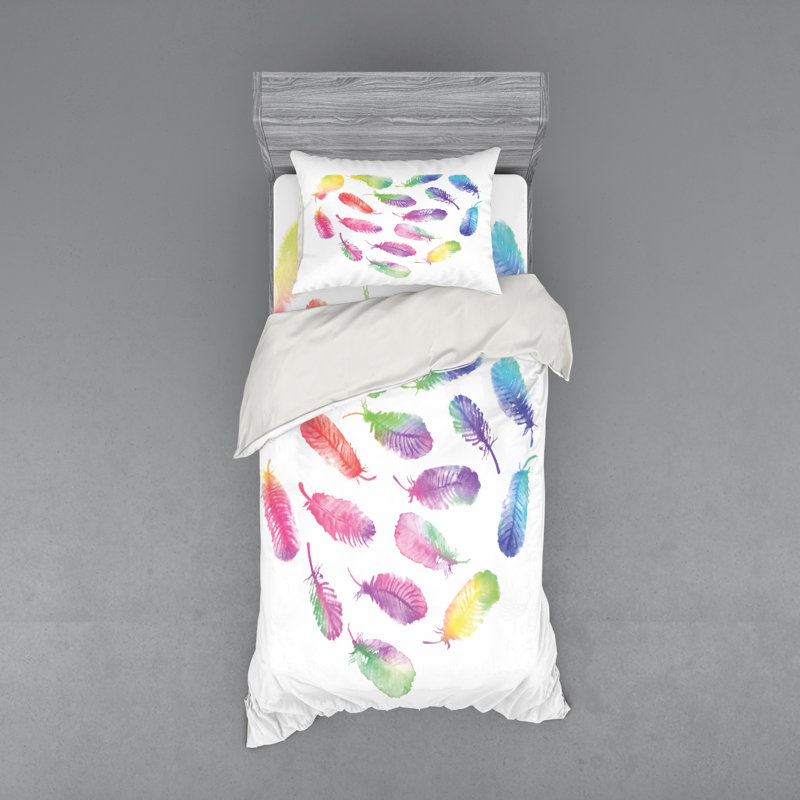 Feather Farmhouse / Country Polyester Duvet Cover, Twin Duvet Cover + 2 Additional Pieces