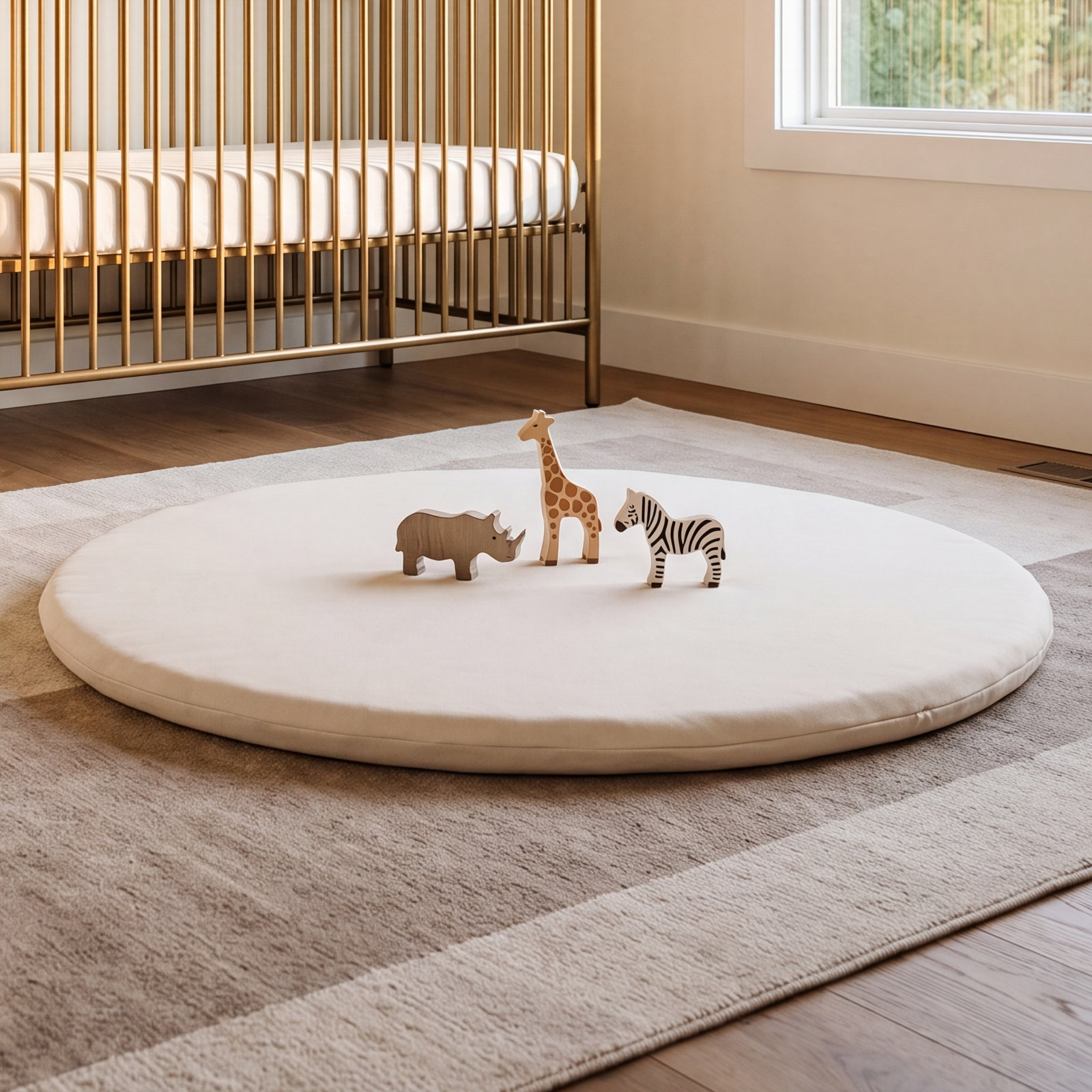40'' L Leather Playmat, Ivory
