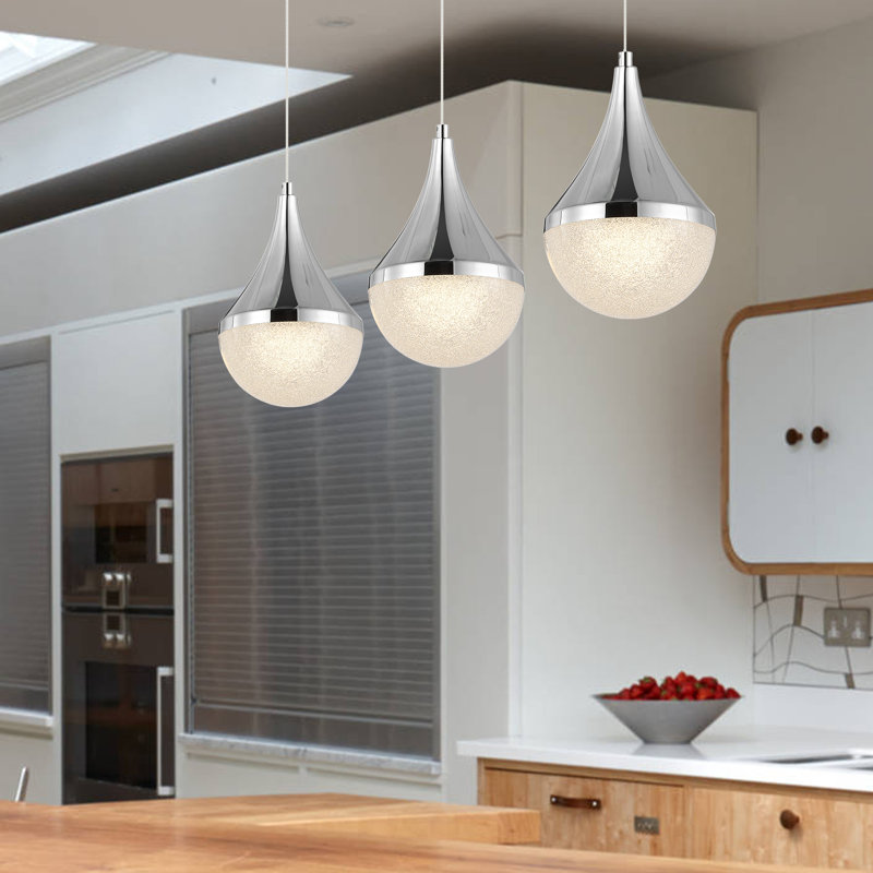 Yuika 1 - Light Chrome/White LED Pendant
