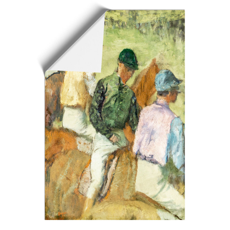 Four Jockeys by Edgar Degas - No Frame Painting, 59cm H x 42cm W x 0.1cm D