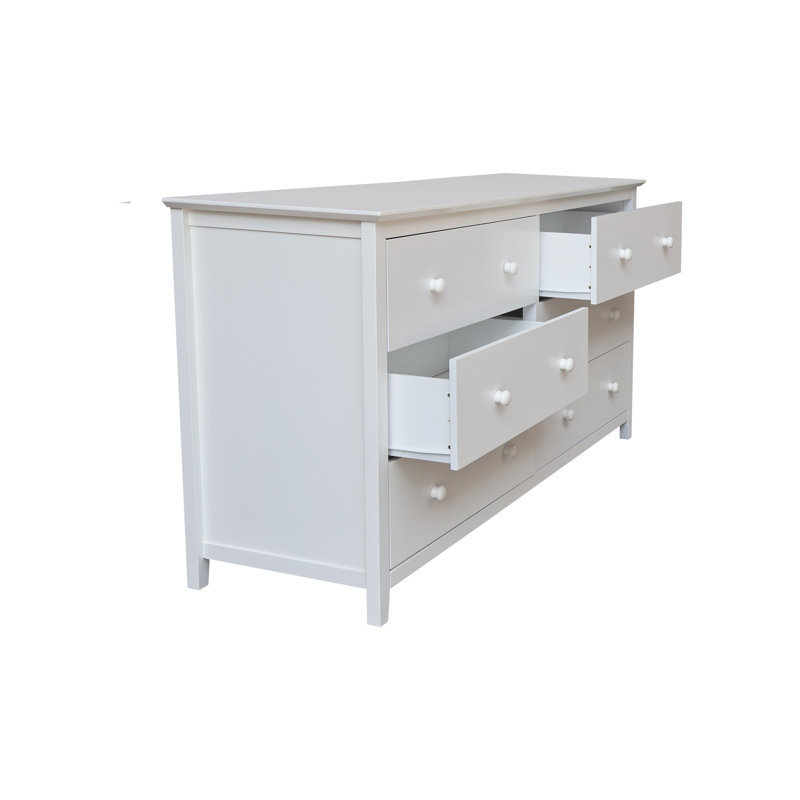 Calumet Heimann Solid Wood 6 Drawer Dresser, White