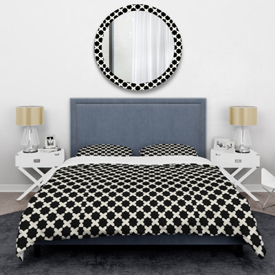 Black Modern Houndstooth IV - Modern Duvet Cover Set
