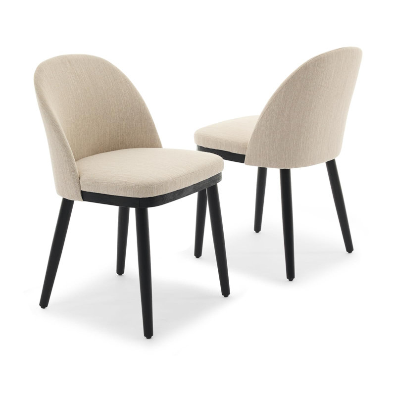 Wooden Dining Chairs Set of,Modern Fabric Upholstered Dining Room Chair, Large Dining Room Kitchen Chairs with High Back and Deep Seat
