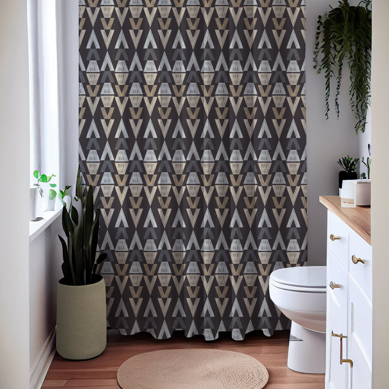 Abstract Shower Curtain, 93" H x 70" W