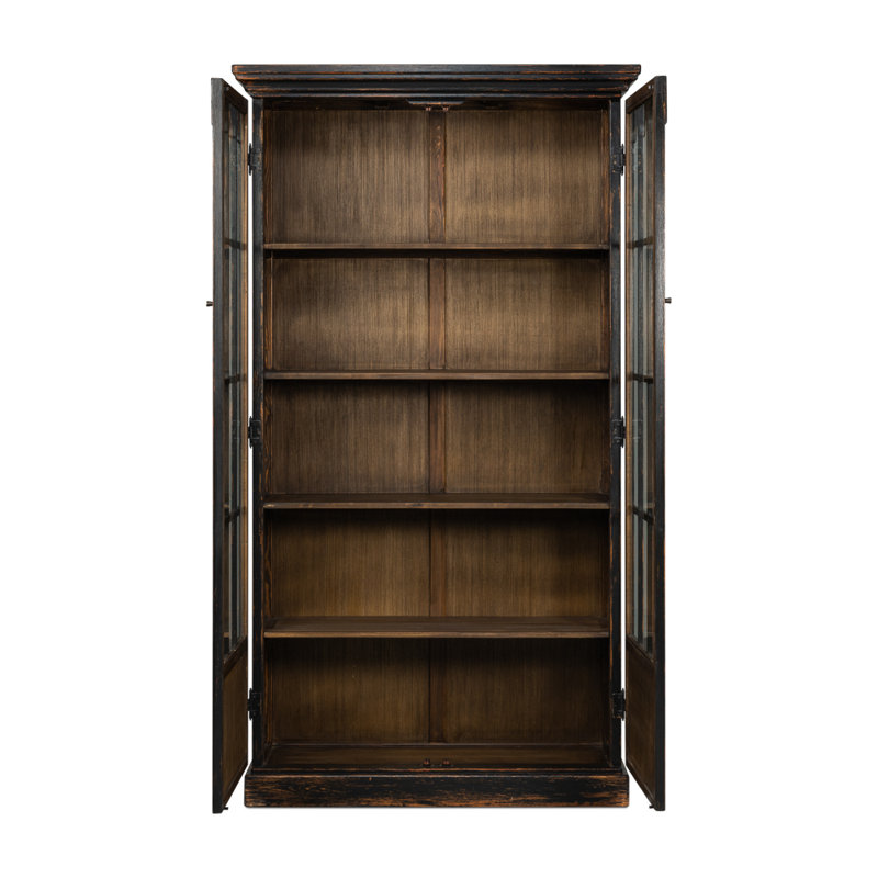 Glass Dining Cabinet, Antique Black