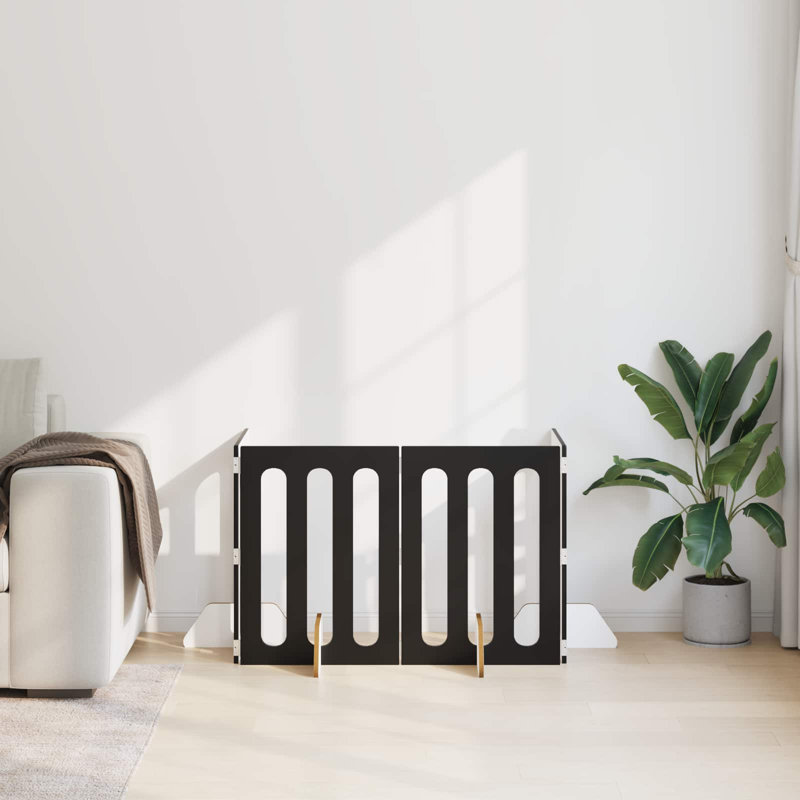 Pet Crate, 80cm H x 321cm W x 34cm D, Black Oak