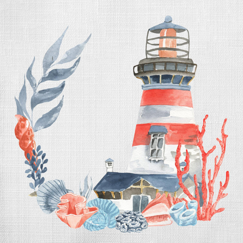 Nautical Sea Life_129 - Throw Pillow Insert Included, H 18 po x l 18 po