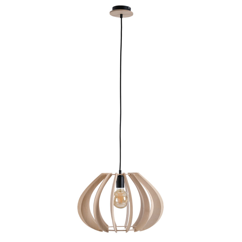 Weathers 1 - Light Single Pendant, Natural Wood