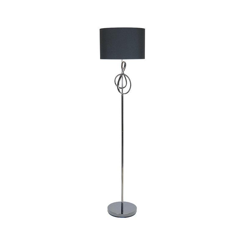 Benedicto Traditional Floor Lamp For Living Room Furniture, Floor Standing Lamp with Metal Base, Black, Black