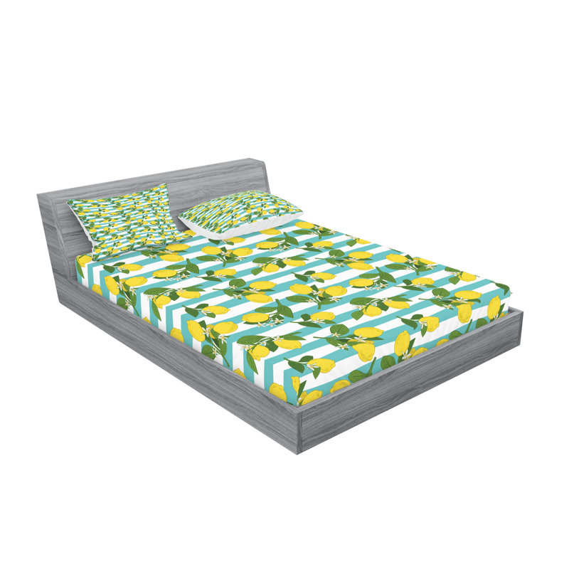 Drap-housse et coussin décoratif Ambesonne, Ensemble de draps pour grand lit + 5 pièces suppl