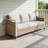 Outdoor Patio Couch with Wide and Deep Seat, 3 Seater Wicker Outdoor Sofa with Wide Metal Armrests, Outdoor Patio Furniture Couch with Cushions for Porch, Garden, Backyard, Beige-1021750593