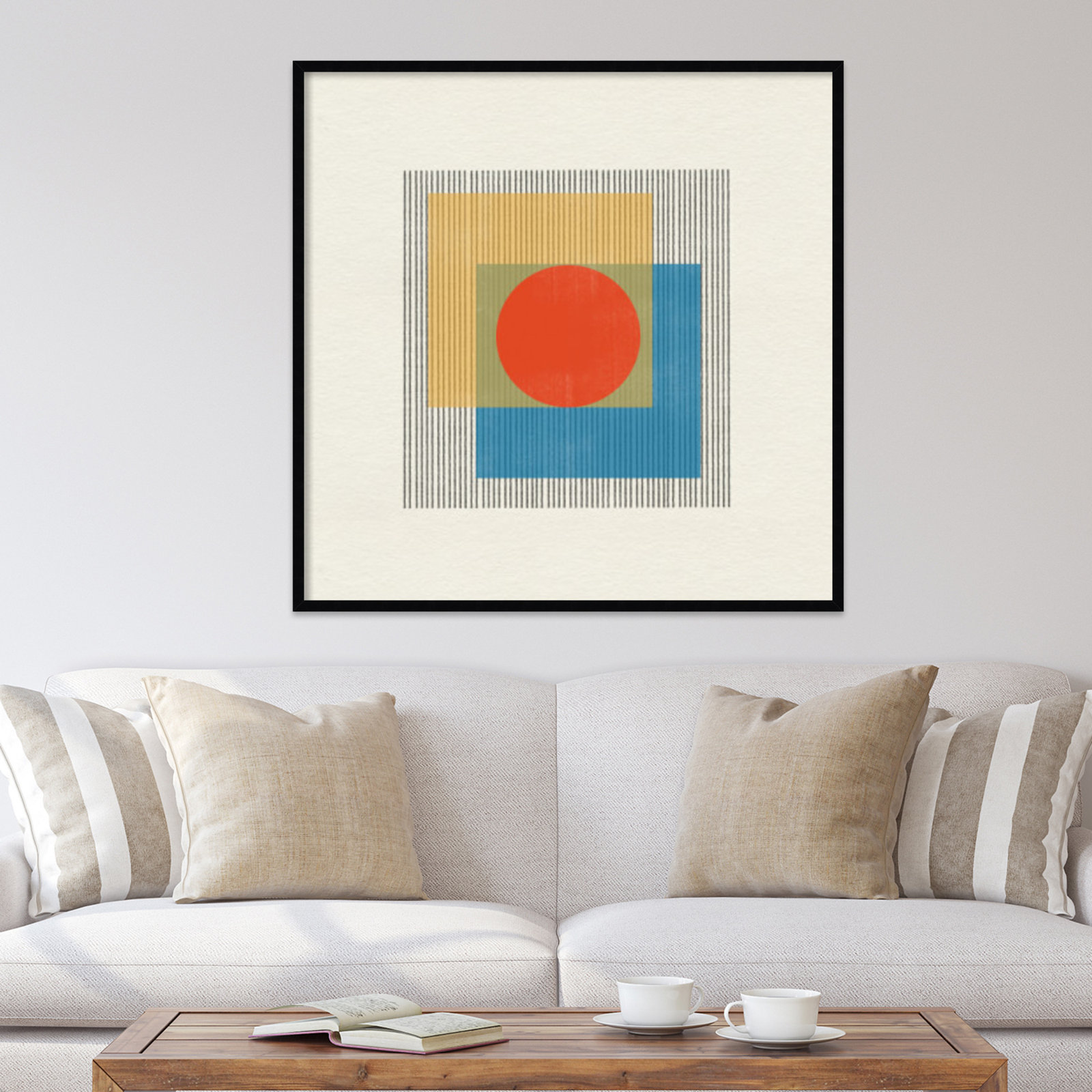 Midcentury Modern Object No 3 Print, 41" H x 41" W x 1" D, Black