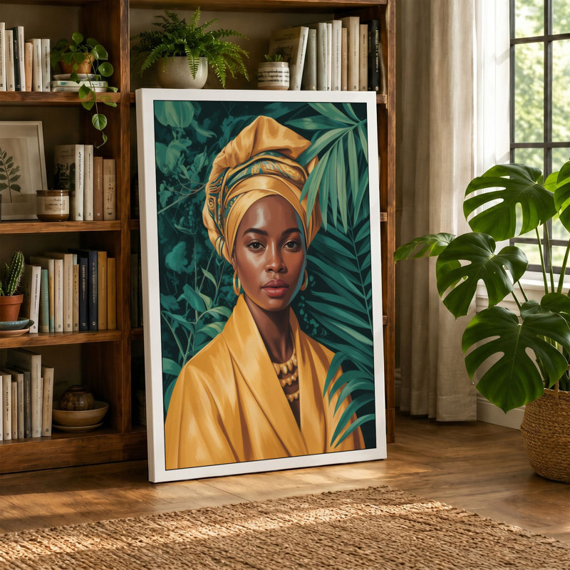 Golden Wrap in Green Boho 1 Piece Wrapped Canvas Wall Art, 24x16 - 61.0 x 40.6 cm, Sage Border