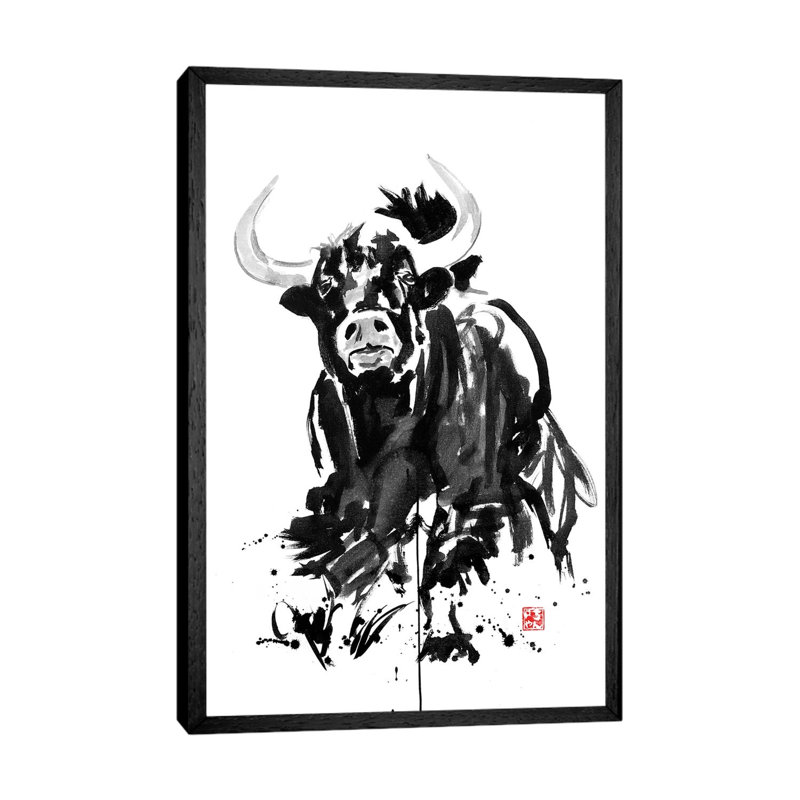 Buffalo by Péchane - Print on Canvas, Black Framed, 101.6 cm H x 66.04 cm W