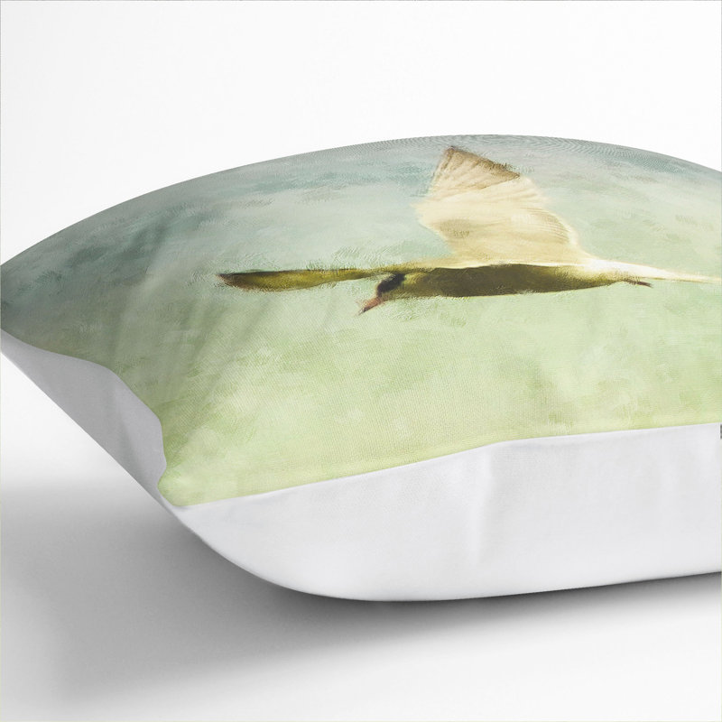 Flying Bird Scatter Cushion, 55cm H x 55cm W x 20cm D, White