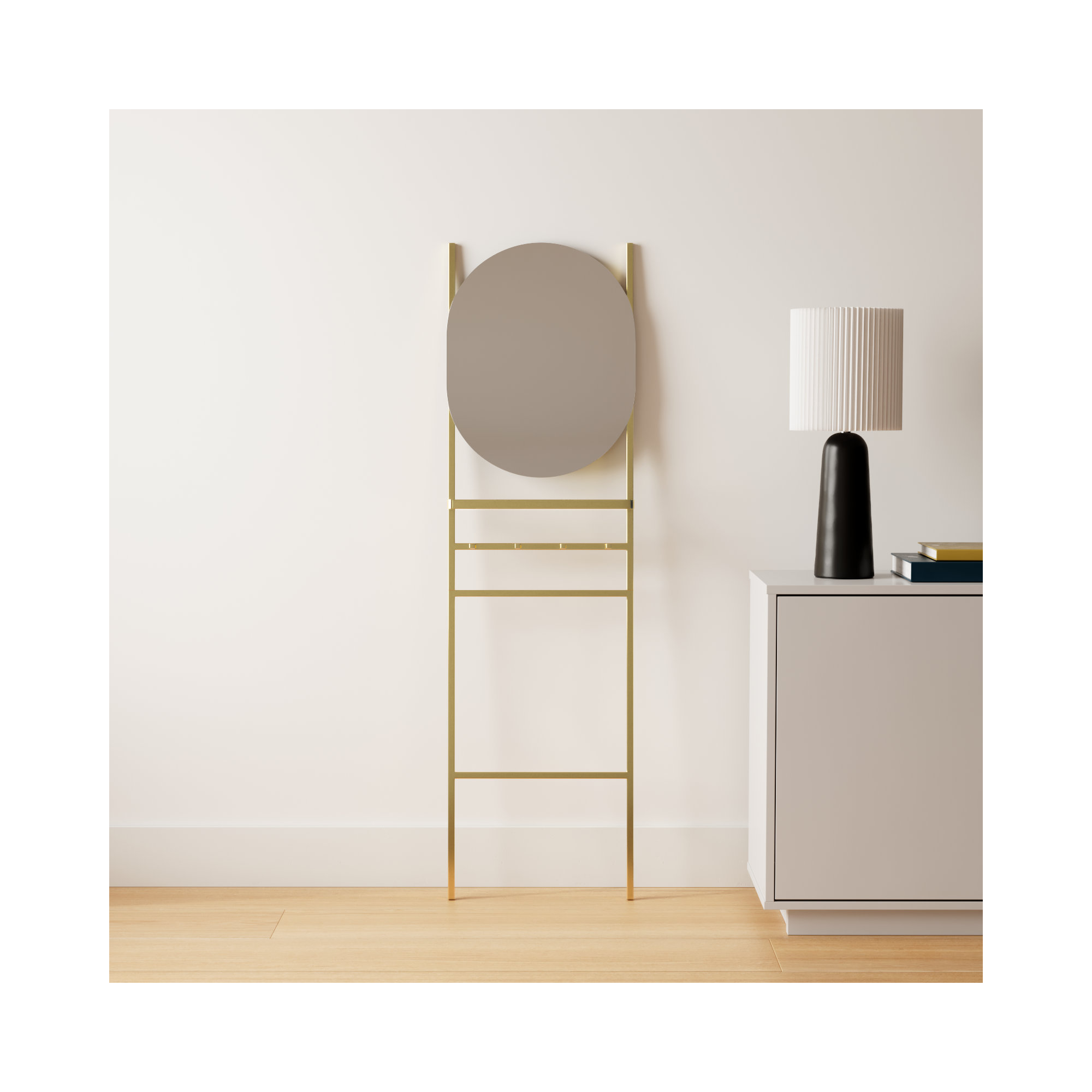 Vesey Metal Flat Floor Mirror, Gold