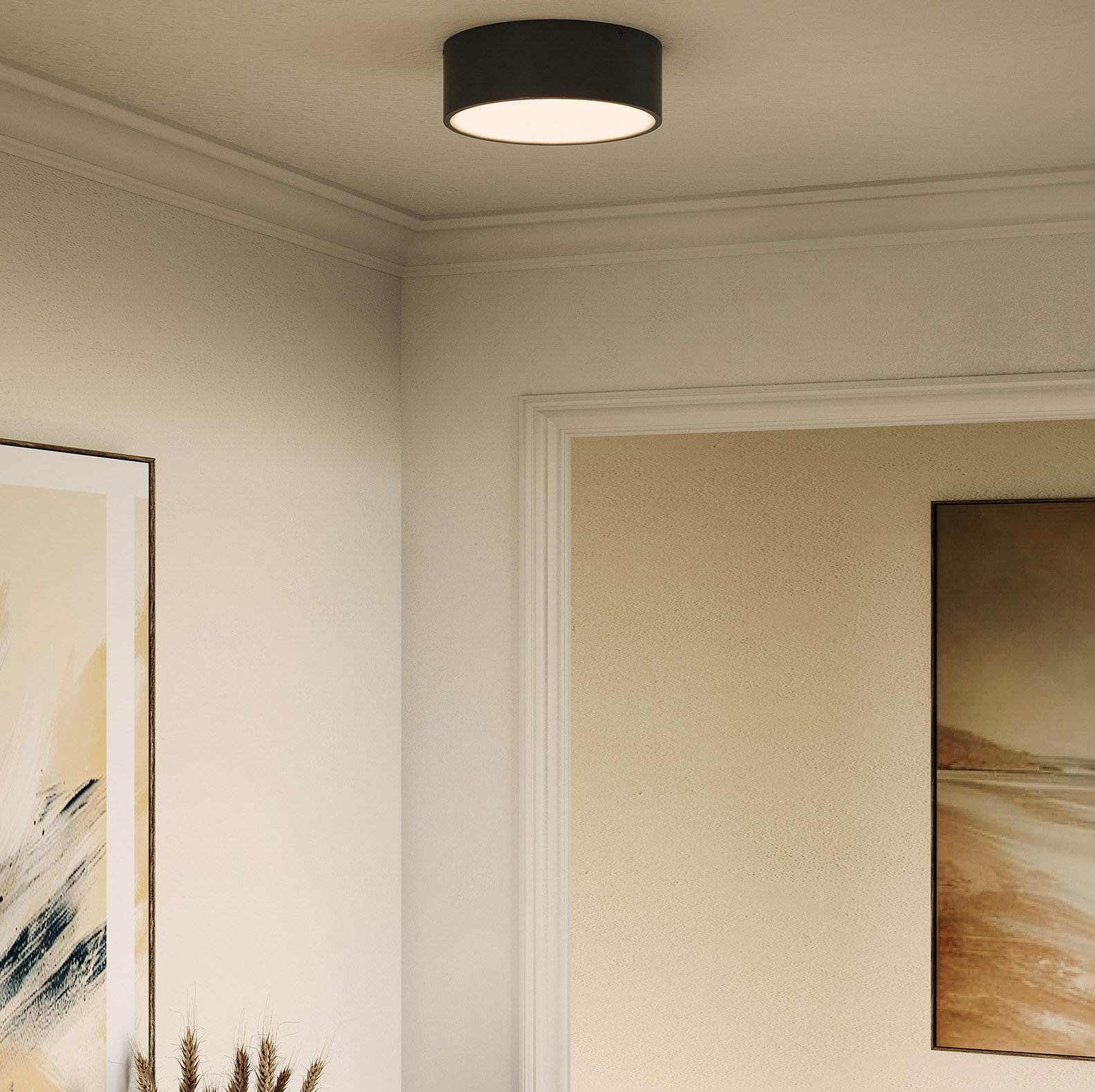 Mossy 2-Light Flush Mount, Matte Black