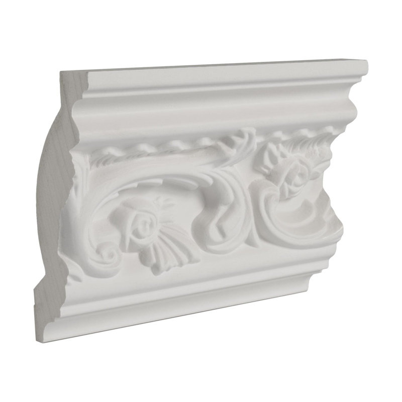 Moulure couronnée en polyuréthane à motif floral 4-1 / 2 po x 2 po x 6 po
