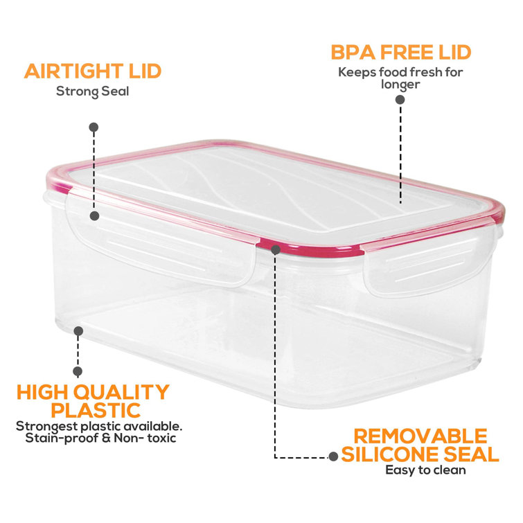 Darchell 12 Glass Food Storage Container (Set of 12) Prep & Savour Color: Pink