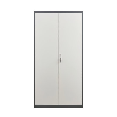 Garde-robe en métal de grande capacité avec tringle et compartiments suspendus, garde-robe verrouillable avec serrures et clés, fabrication en acier, imperméable et ignifuge, convient à la chambre à coucher, au salon et à la salle de lavage
