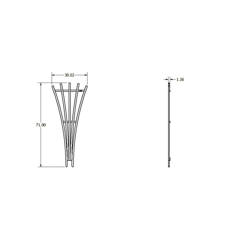 Treillis en plastique en forme d'éventail H 72 po x l 30 po Algunde, Blanchir