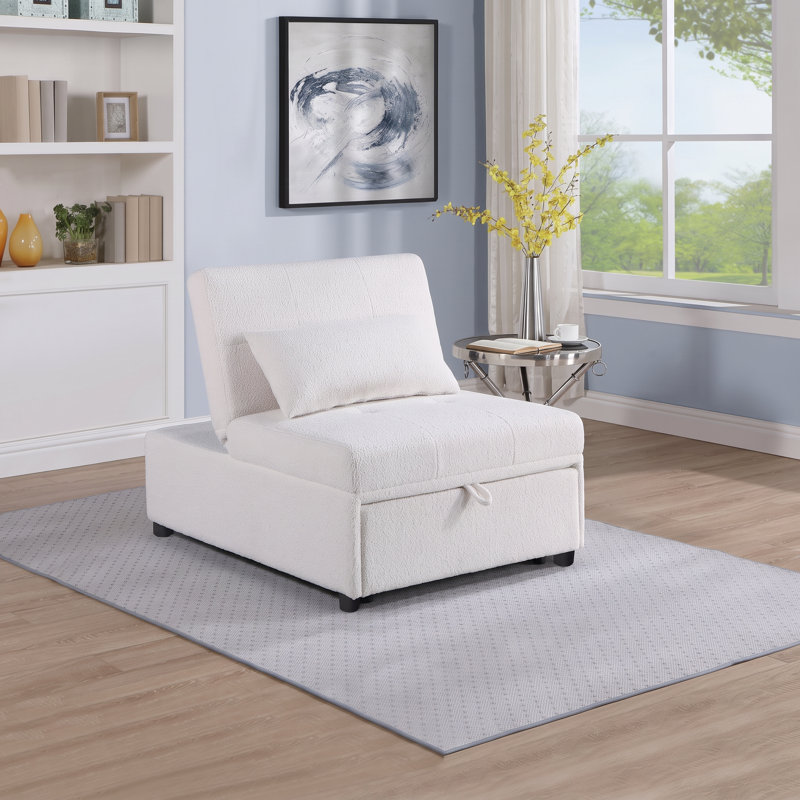 Canapé-lit en sherpa capitonné l 44 po x P 32 po x H 34 po Kanepe