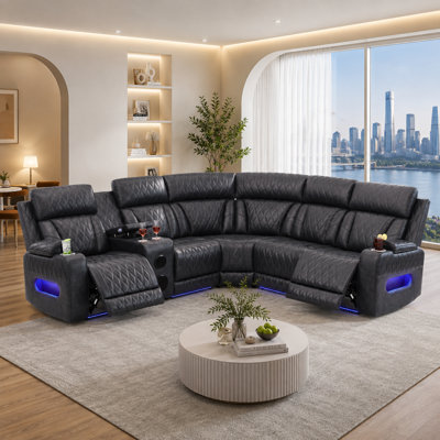 Canapé modulaire en cuir 3 pièces