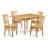 5 Piece Kitchen Table Set for 4 Includes a Rectangle Dining Room Table with Dropleaf and 4 Dining Chairs, Oak-288655319-288655318