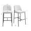 Ensemble de 2 tabourets de comptoir en tissu Necie avec pieds en métal-290601951